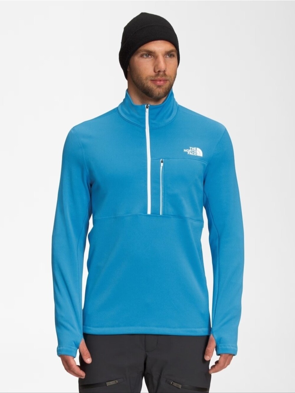NWT XS North Face Men's 1/4 Zip Fleece Pullover Acoustic Blue -could fit Women M
